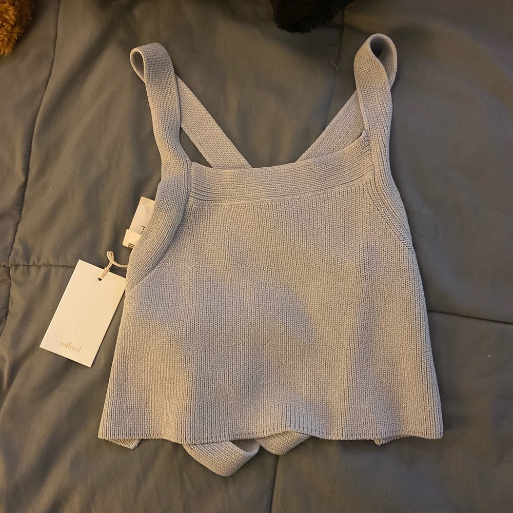 NWT aritzia wilfred new cayenne top in pearl gray - Picture 2 of 4